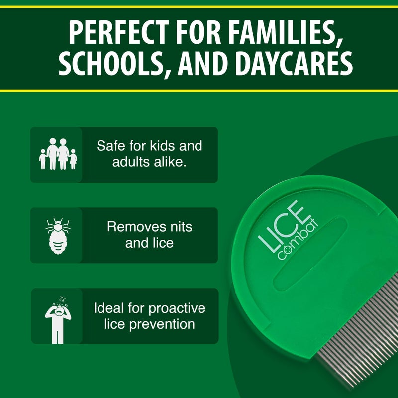 NatulabUSA Lice Combs| Head Lice Professional Metal Set of 2 for Long & Short Hair | Efficient Lice and Nit Removal | Easy to Use. FREE MAGNIFYING GLASS INCLUDED - Image 4